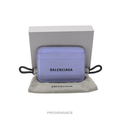 🔴 Balenciaga Logo Card Holder Wallet - Powder Blue Leather