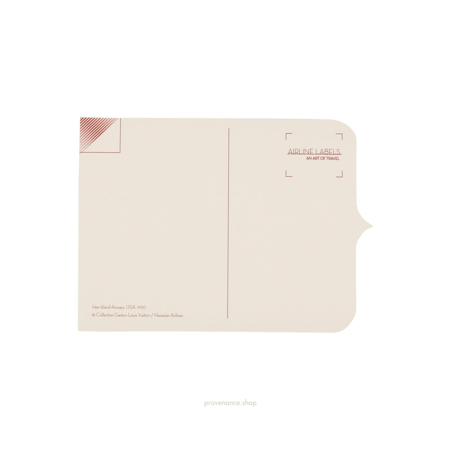 🔴 Louis Vuitton Airline Label Postcard Sticker- INTER-ISLAND AIRWAYS