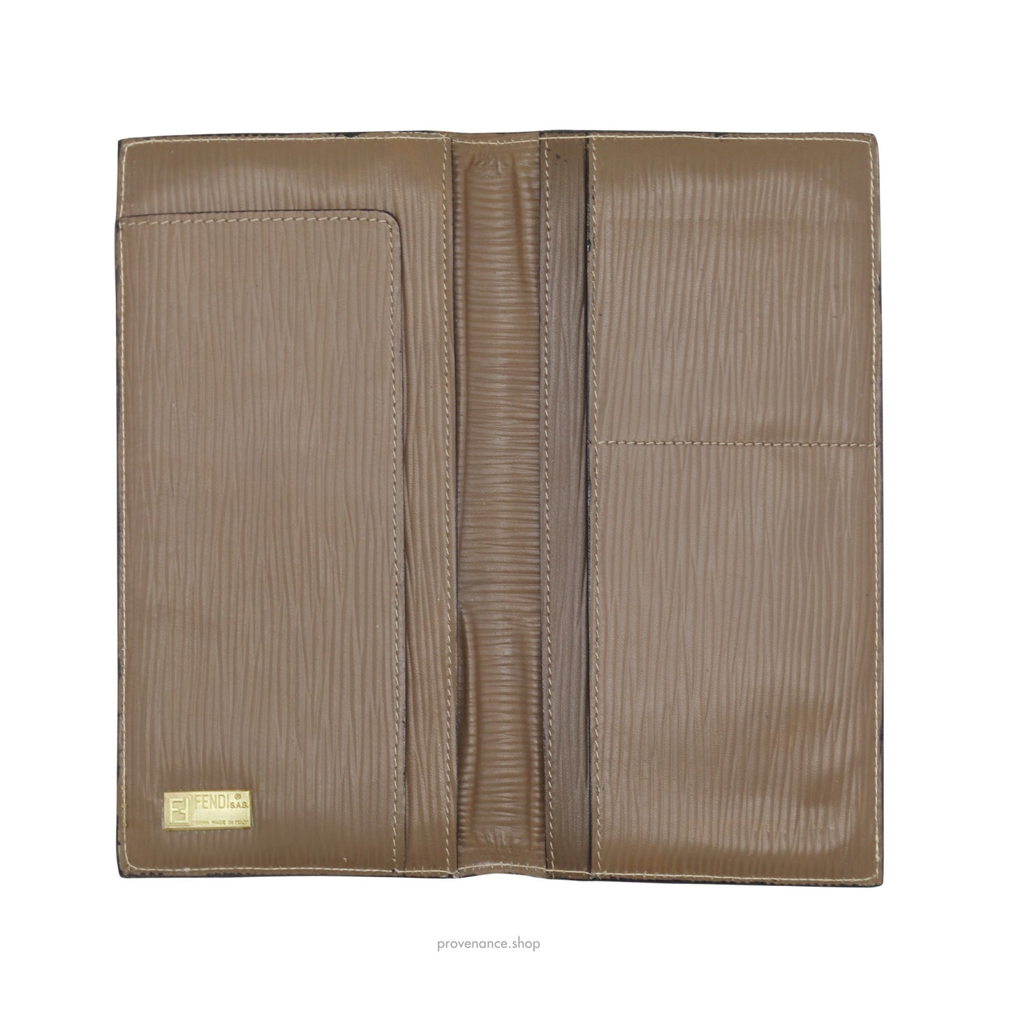 🔴 Fendi Long Wallet - Micro FF Zucca Glace
