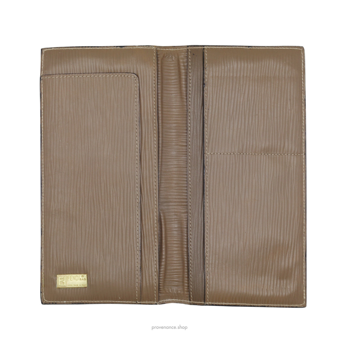 🔴 Fendi Long Wallet - Micro FF Zucca Glace