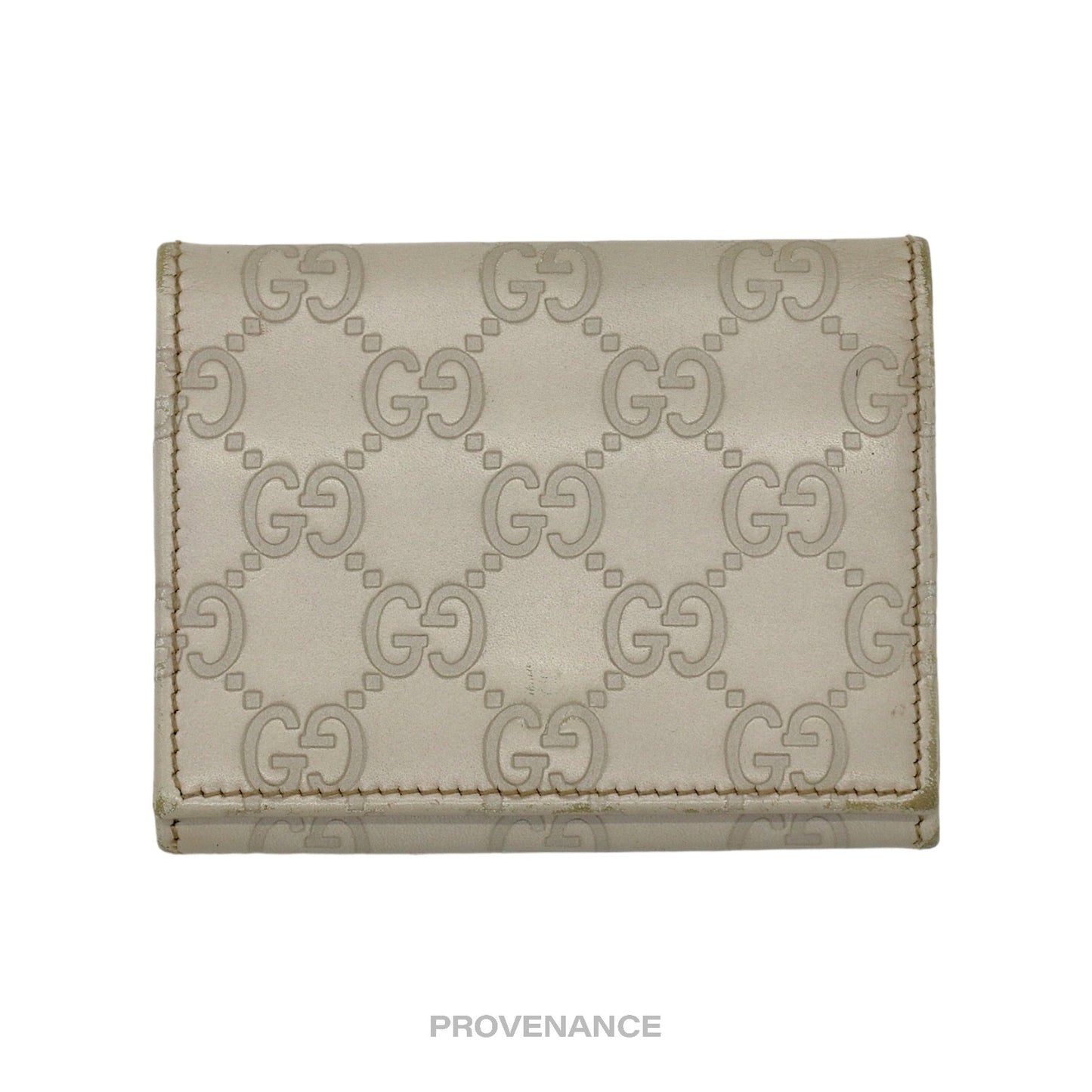 🔴 Gucci Snap Card Wallet - Ivory GG Guccissima Leather