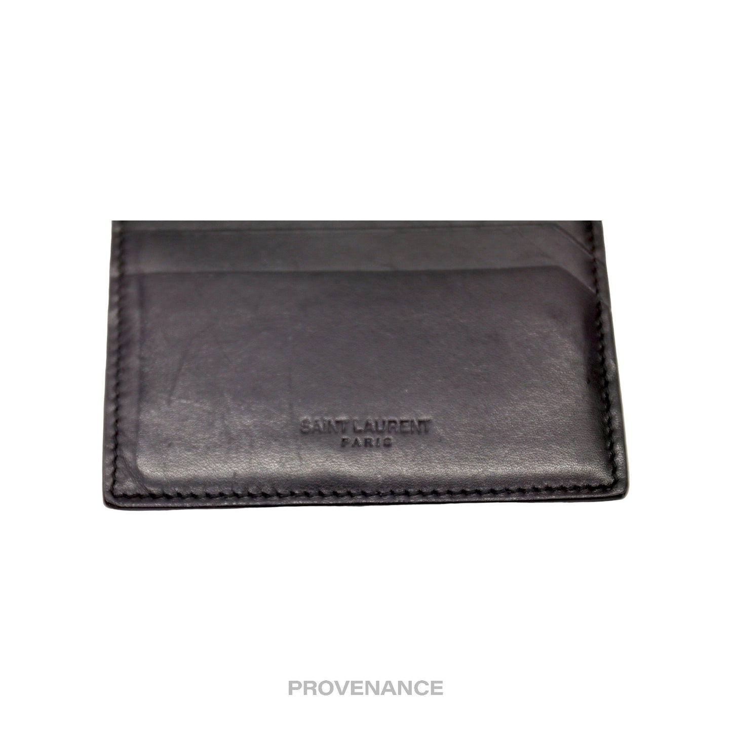 🔴 Saint Laurent Paris SLP 4CC Card Wallet - Black Leather