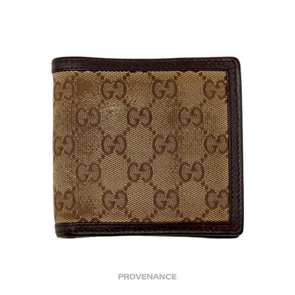 🔴 Gucci GG Canvas Bifold Wallet - Brown