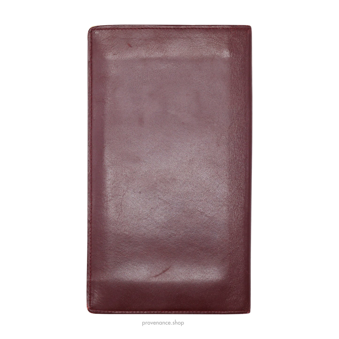 🔴 Cartier Long Wallet - Burgundy Calfskin Leather