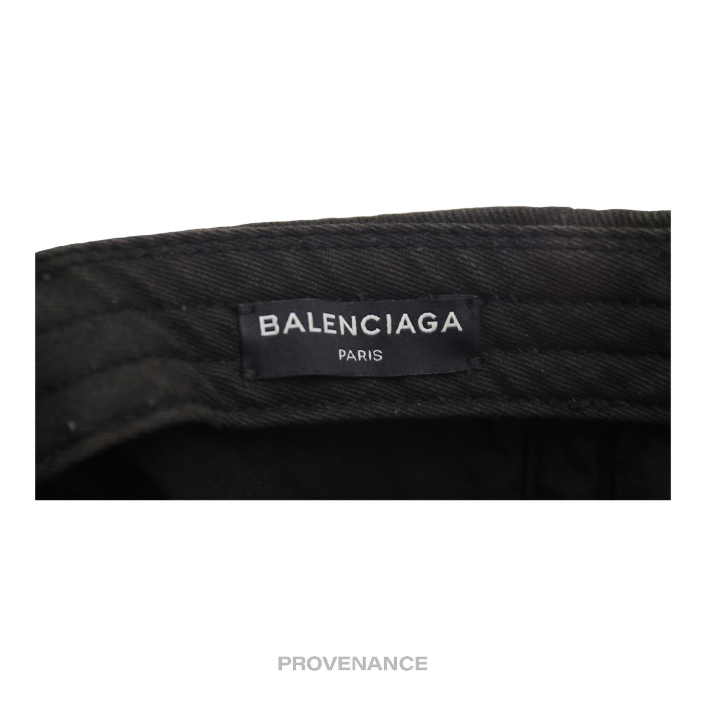 🔴 Balenciaga Embroidered Logo Cap - Washed Black