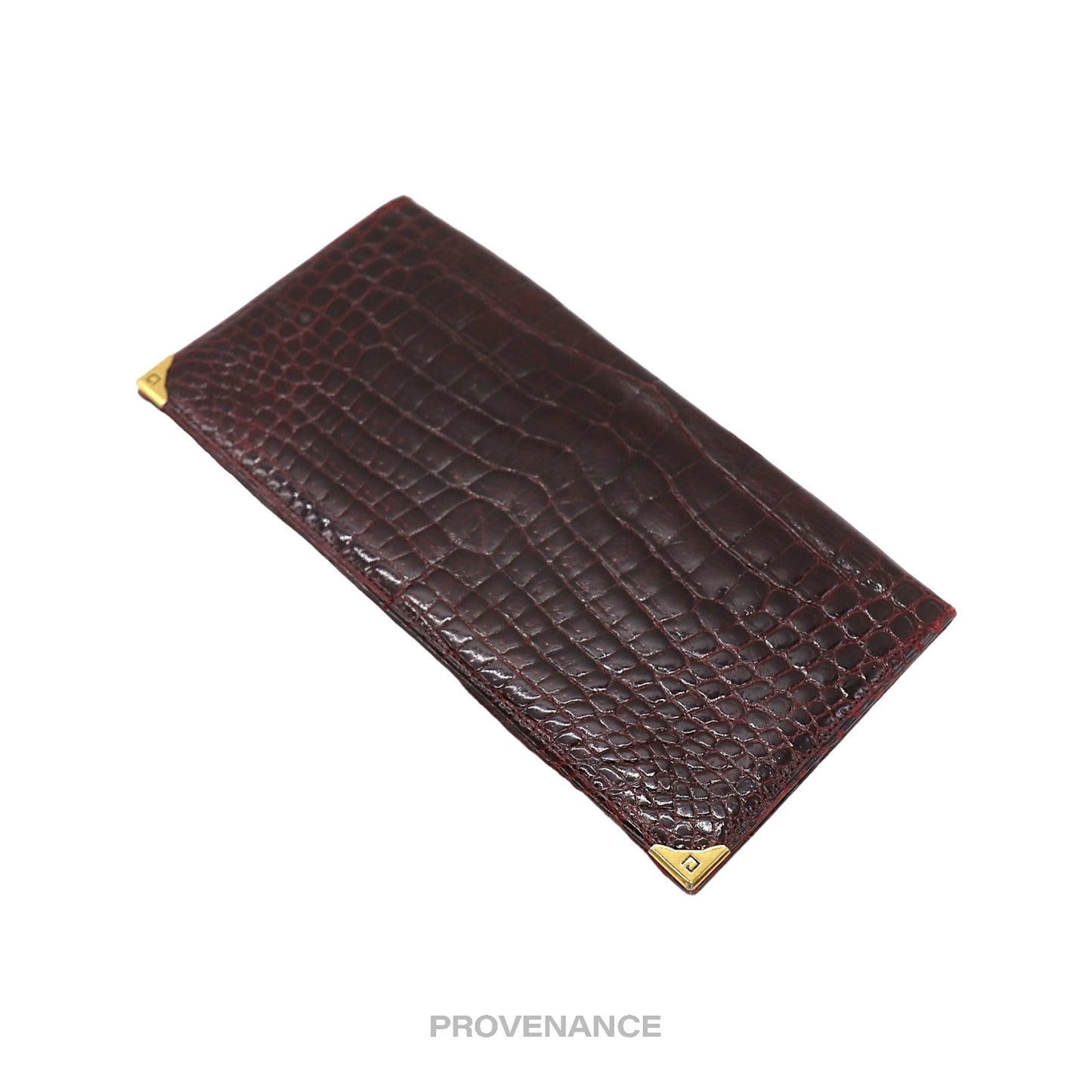 🔴 Givenchy Long Wallet - Burgundy Crocodile Leather