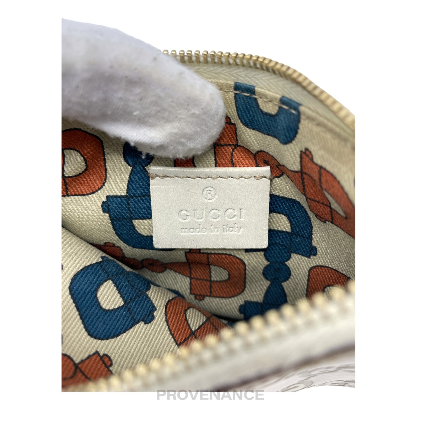 🔴 Gucci Zip Pouch Wallet - Ivory Guccissima Leather