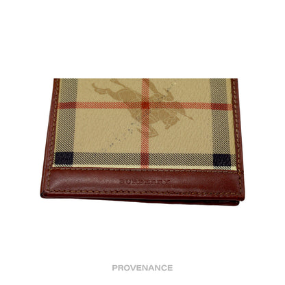 🔴 Burberry 8CC Bifold Wallet - Nova Check Brown