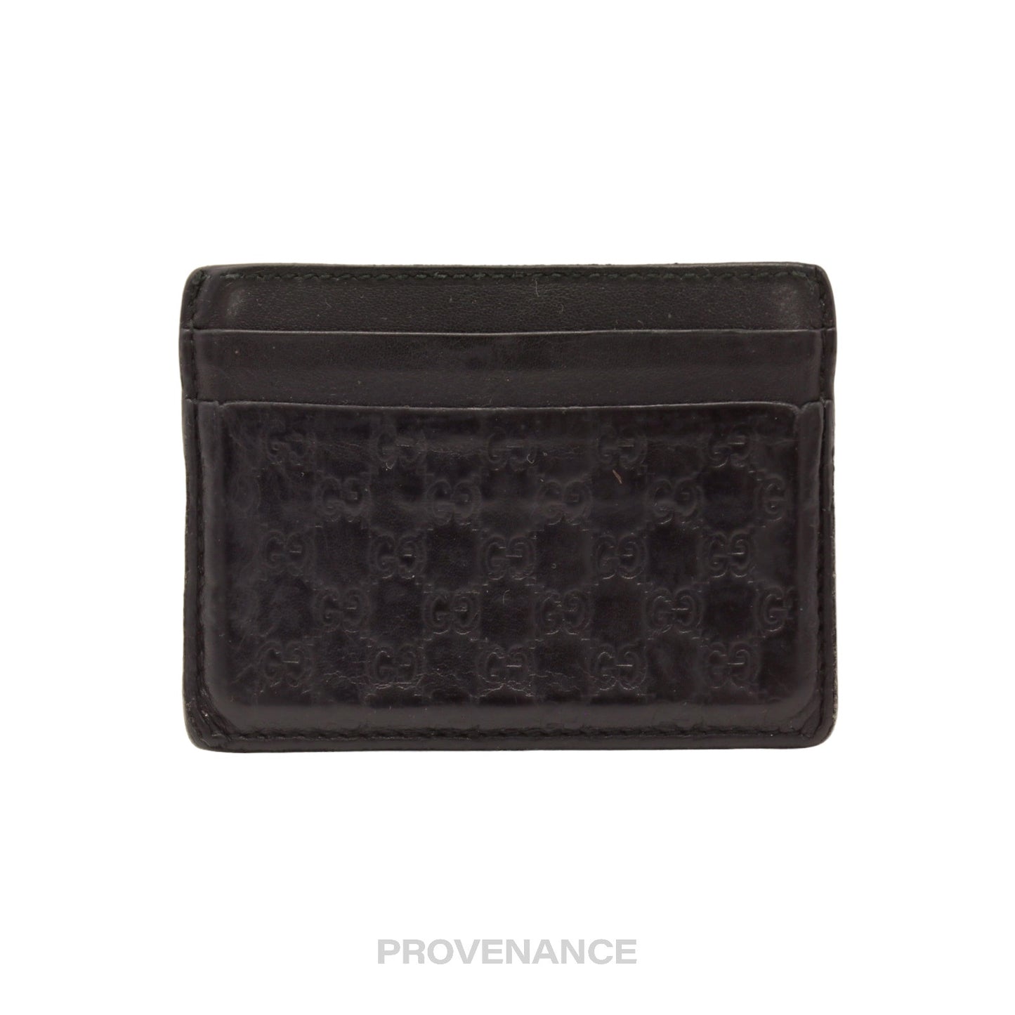 🔴 Gucci Card Holder Wallet - Black MicroGuccissima Leather