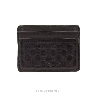 🔴 Gucci Card Holder Wallet - Black MicroGuccissima Leather