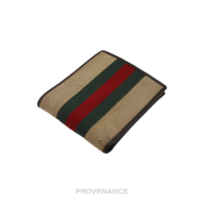 🔴 Gucci Bifold Wallet - Raffia with Web