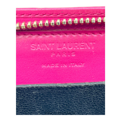 🔴 Saint Laurent Paris SLP Compact Zip Card Wallet - Pink