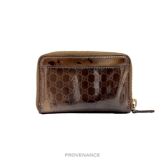 🔴  Gucci Key Chain Zip Card Wallet - Bronze MicroGuccissima