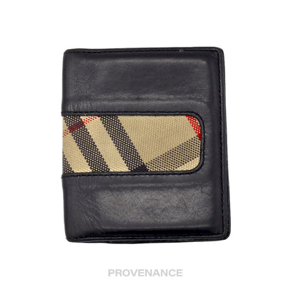 🔴 Burberry Pocket Organizer Wallet - Black Vintage Check