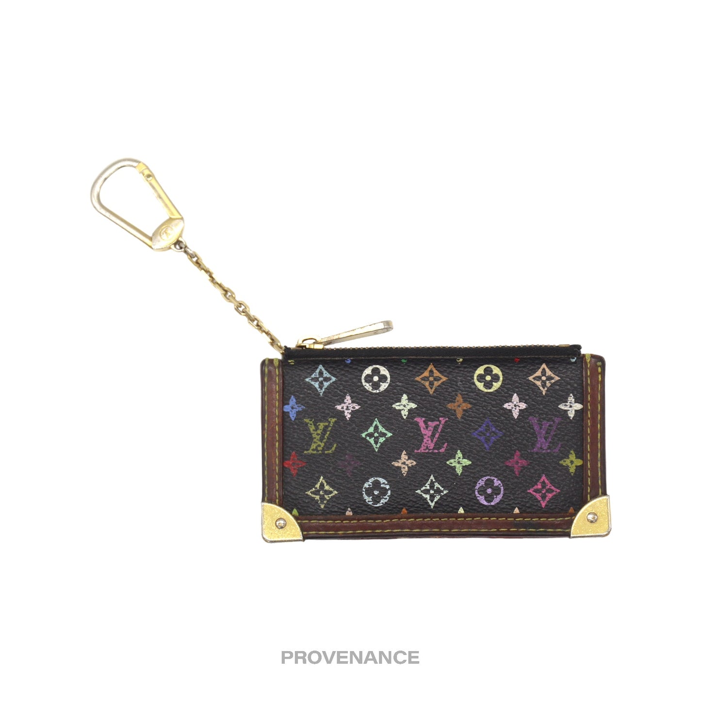 🔴 Louis Vuitton X Takashi Murakami Key Pouch Cles - Monogram Multicolore Black