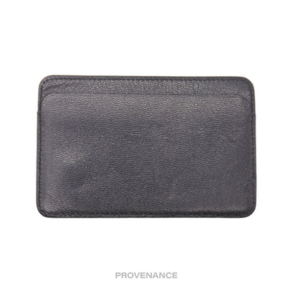 🔴 Gucci Placard Logo Card Holder Wallet - Black Leather