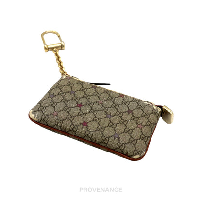 🔴 Gucci Key Pouch Cles - Micro GG Supreme Stars Red