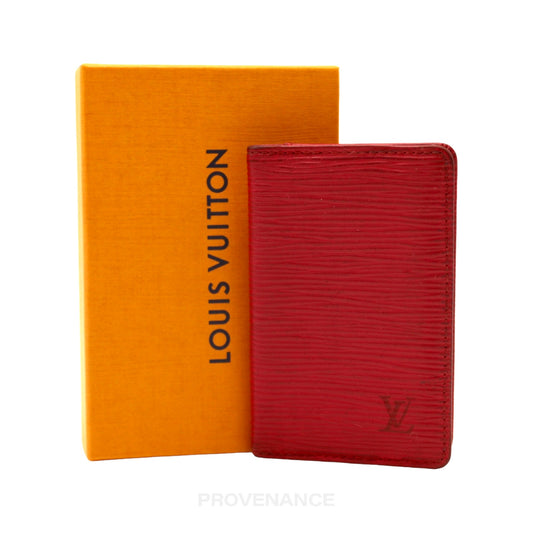 🔴 Louis Vuitton Pocket Organizer Wallet - Red Epi Leather