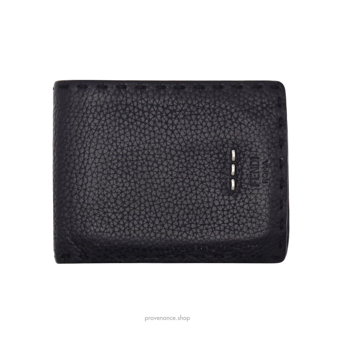 🔴 Fendi Selleria Horizontal Wallet - Black Roman Leather
