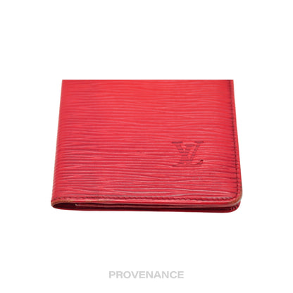 🔴 Louis Vuitton "MALLETIER" Long Wallet - Red Epi Leather