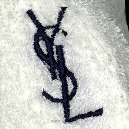 🔴 Yves Saint Laurent YSL Logo Robe - White French Terry