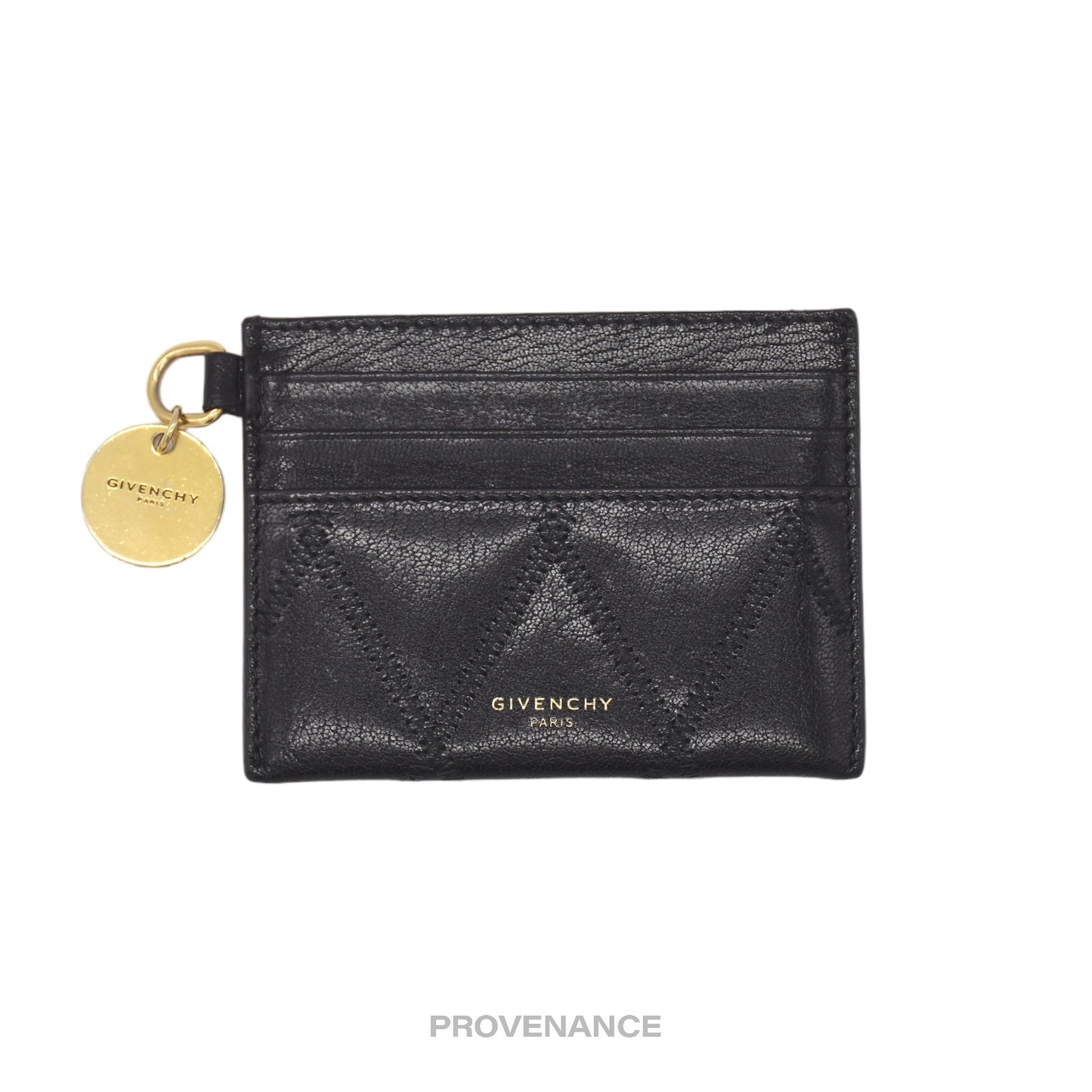 🔴 Givenchy Card Holder Wallet - Quilted Black Leather