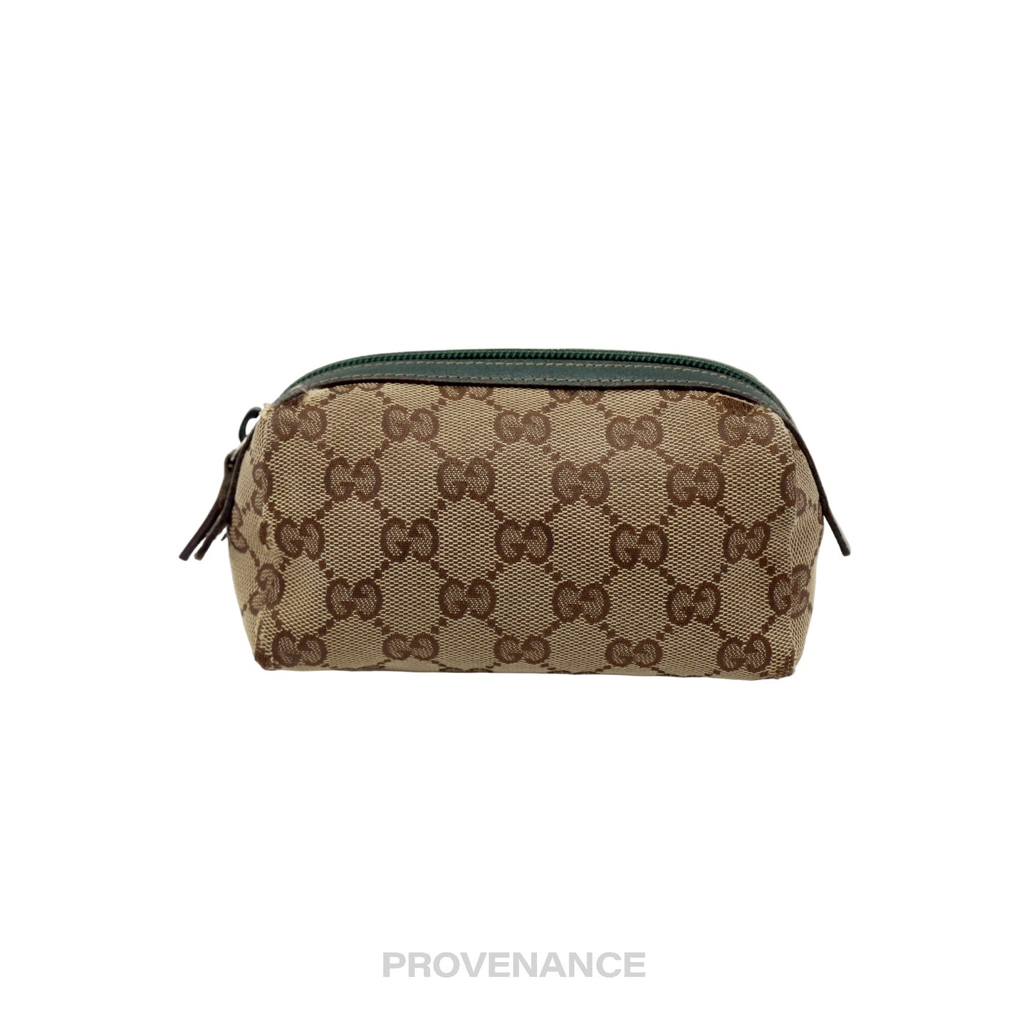 🔴 Gucci Zip Pouch - GG Canvas Forest Green