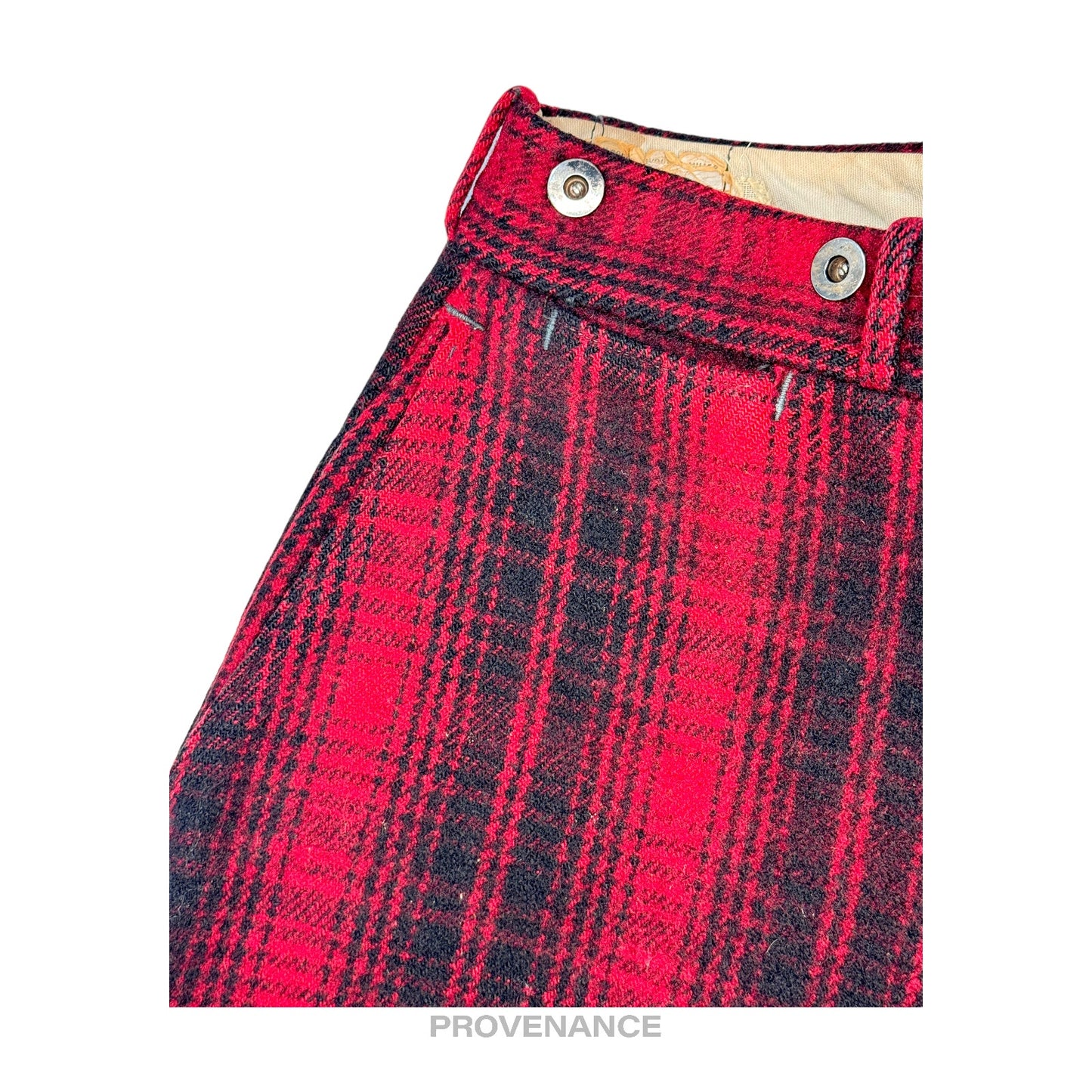 🔴 Woolrich Wool Hunting Pants Knickers - Red/Black Plaid 34