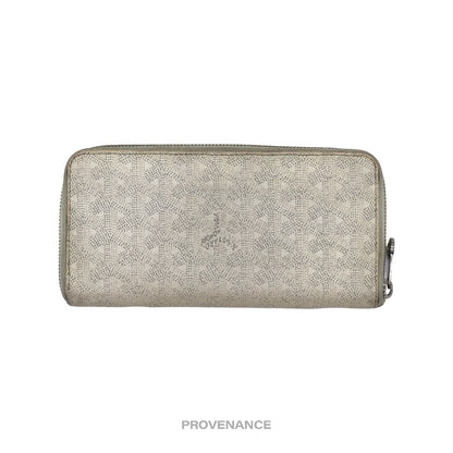 🔴 Goyard Matignon Zipped Wallet - White Goyardine