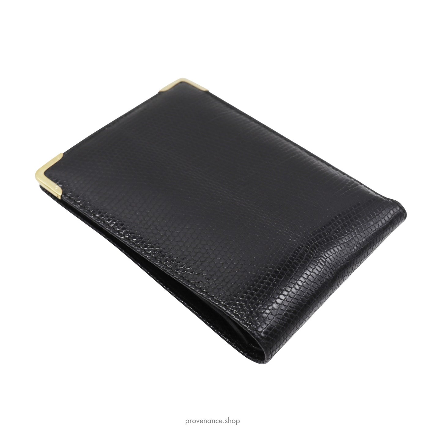 🔴 Gucci Bifold Wallet - Black Lizard Leather