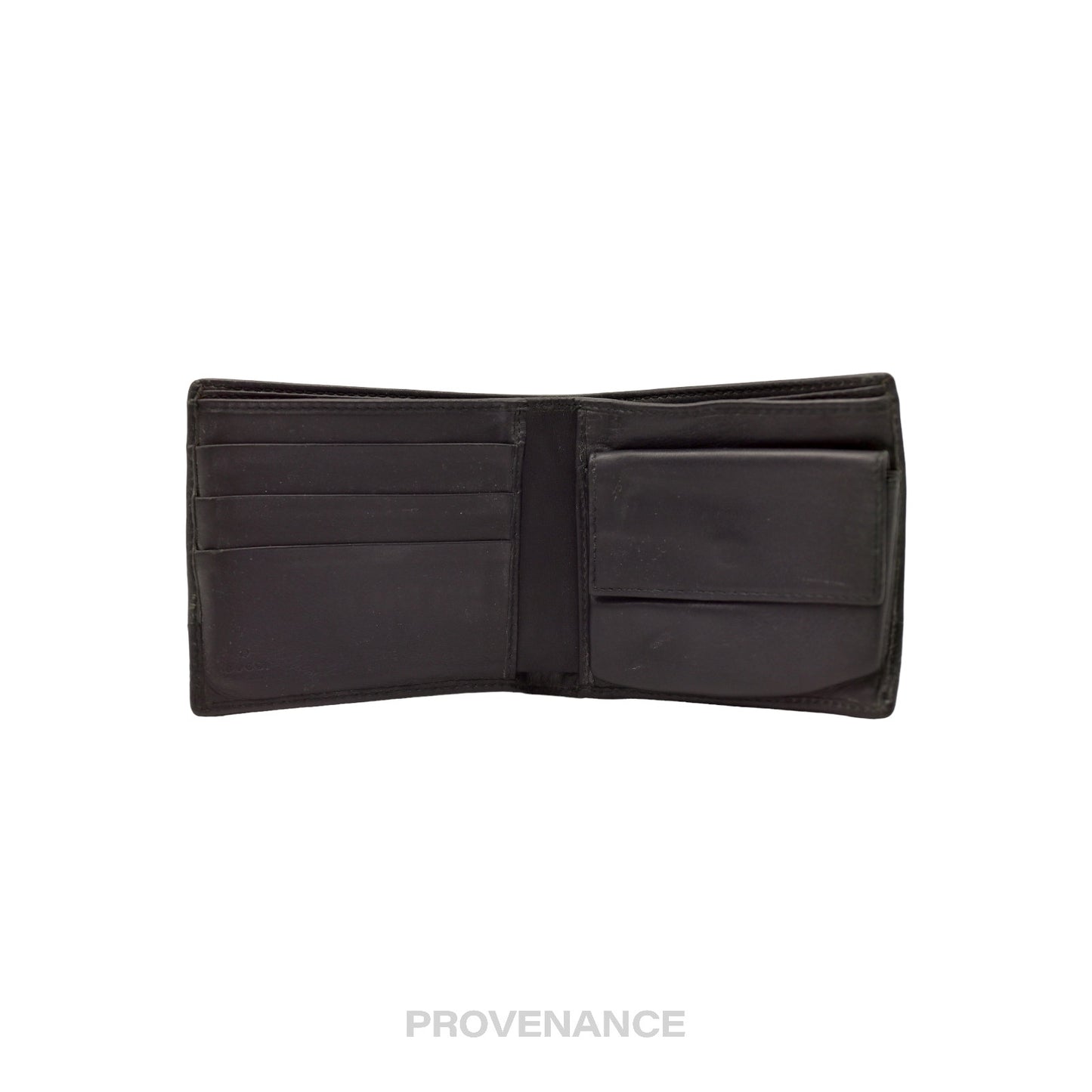 🔴 Gucci Bifold Wallet - Black MicroGuccissima Leather