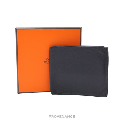 🔴 Hermes 10CC Bifold Wallet - Black Chevre Leather