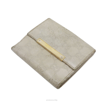 🔴 Gucci Trifold Wallet - Chalk Guccissima Leather