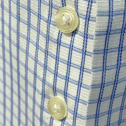 🔴 Thomas Pink Button Down Shirt - White/Blue Checked