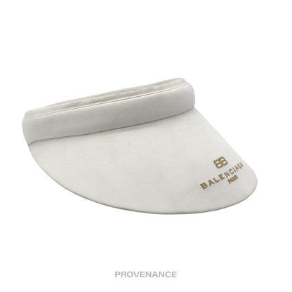 🔴 Balenciaga BB Logo Embroidered Visor - White