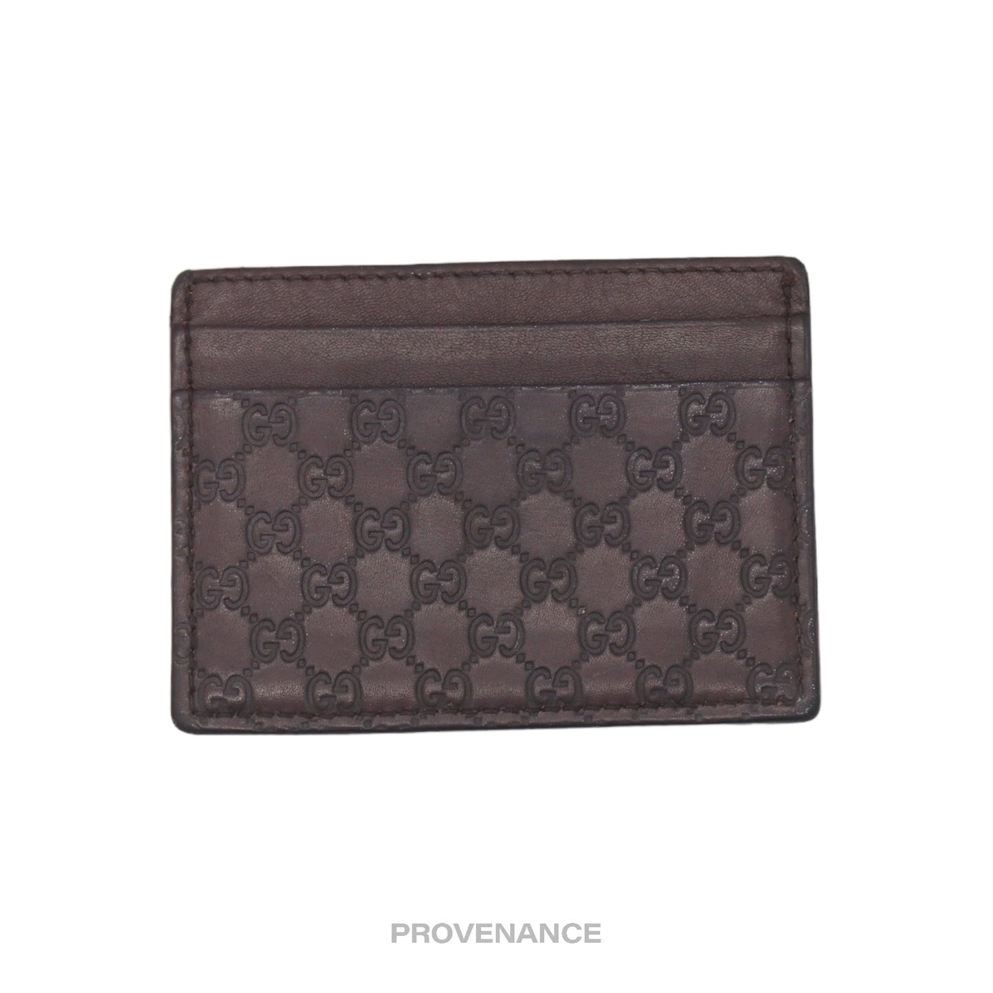 🔴 Gucci Card Holder Wallet - Chocolate MicroGuccissima Leather