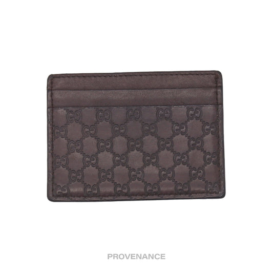 🔴 Gucci Card Holder Wallet - Chocolate MicroGuccissima Leather