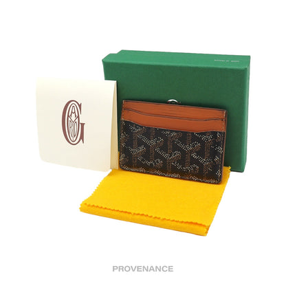 🔴 Goyard Saint Sulpice Card Holder - Black/Tan Goyardine