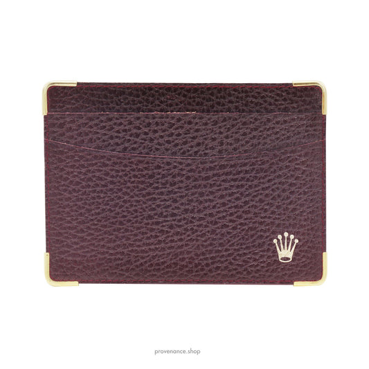 🔴 Rolex Card Holder Wallet - Grained Acajou Leather