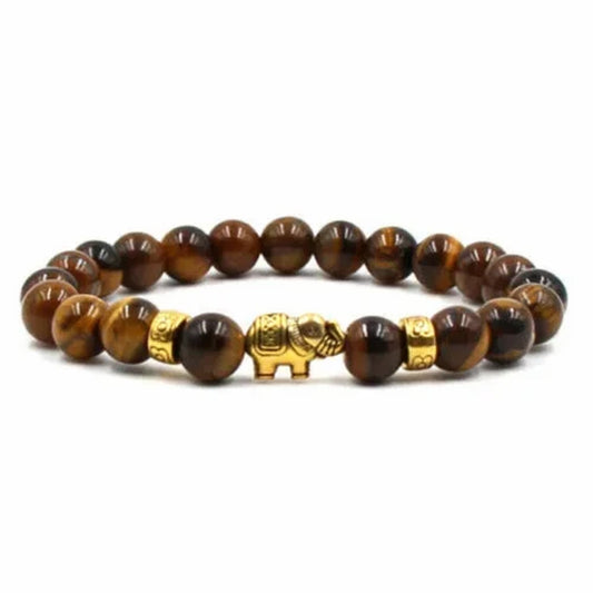 🔴 Bracelet - Gold Elephant Tiger's Eye