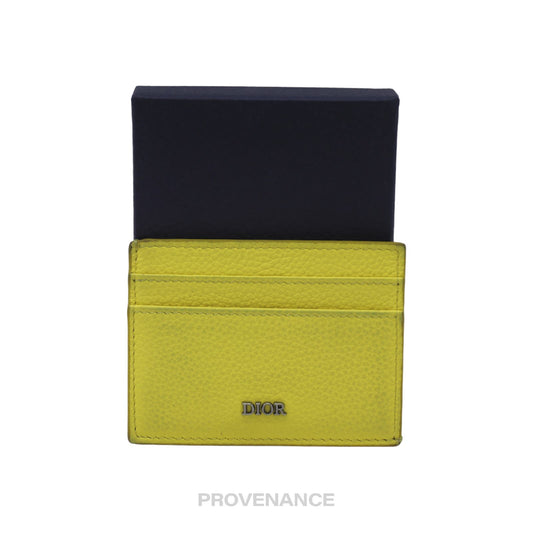🔴 Dior Card Holder Wallet - Canary Yellow Leather