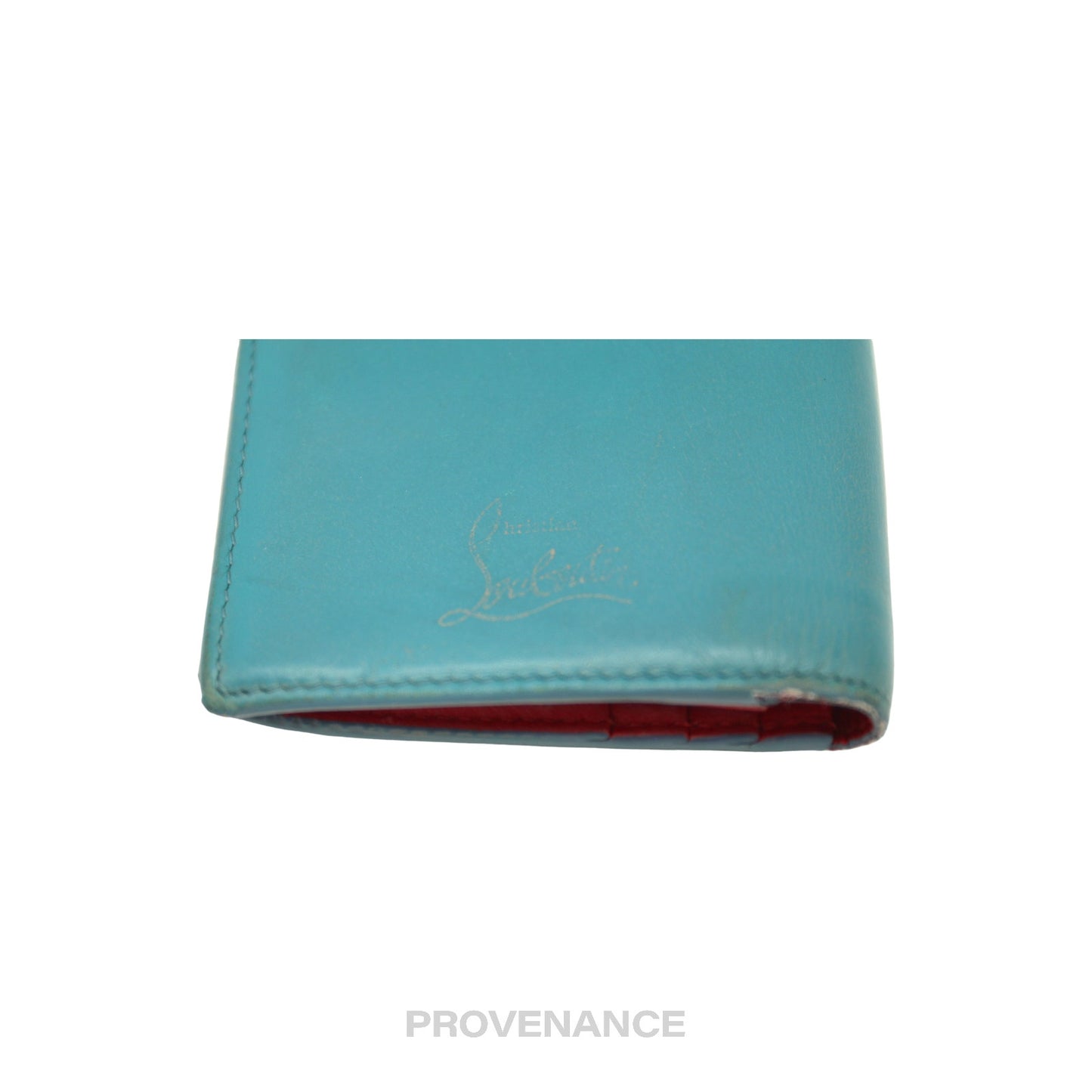 🔴 Christian Louboutin Spike Card Wallet - Turquoise