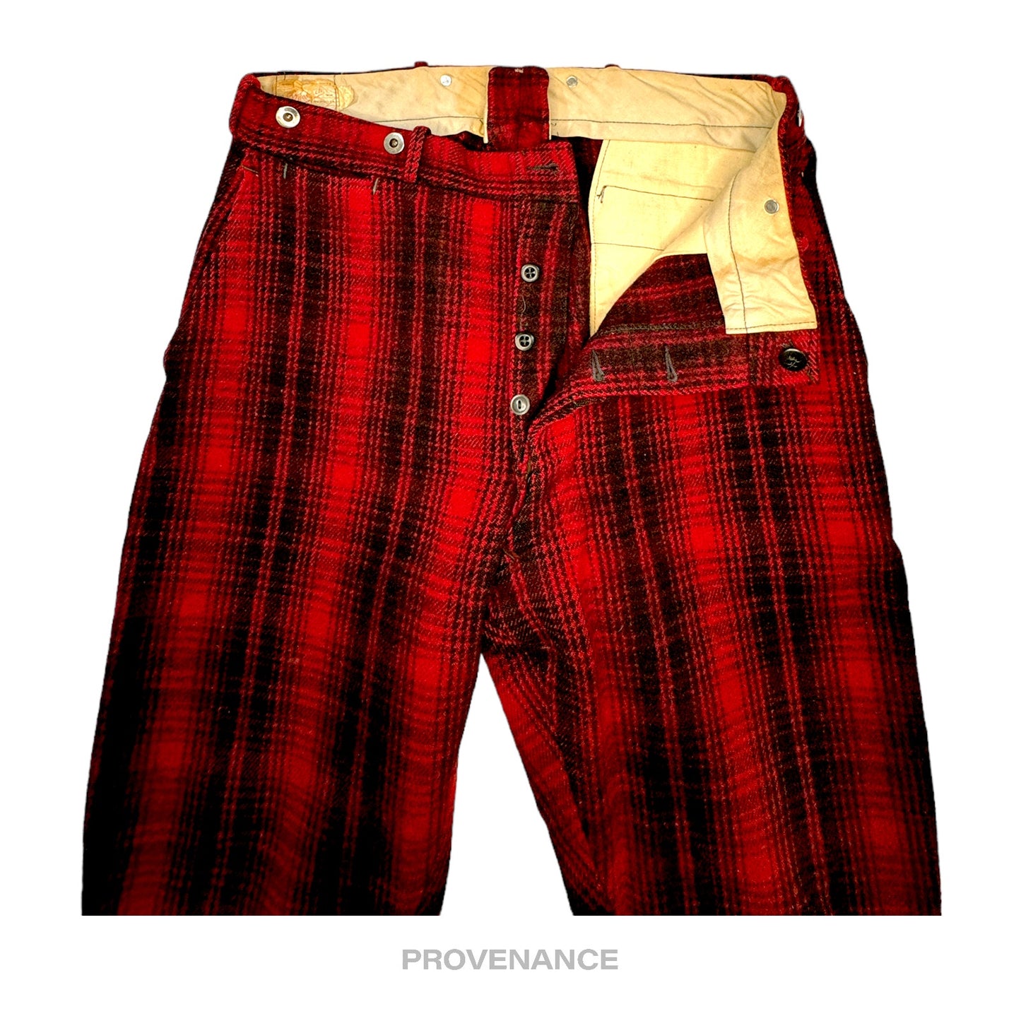 🔴 Woolrich Wool Hunting Pants Knickers - Red/Black Plaid 34