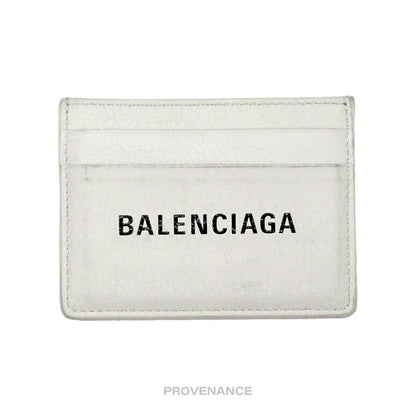 🔴 Balenciaga Logo Card Holder Wallet - White