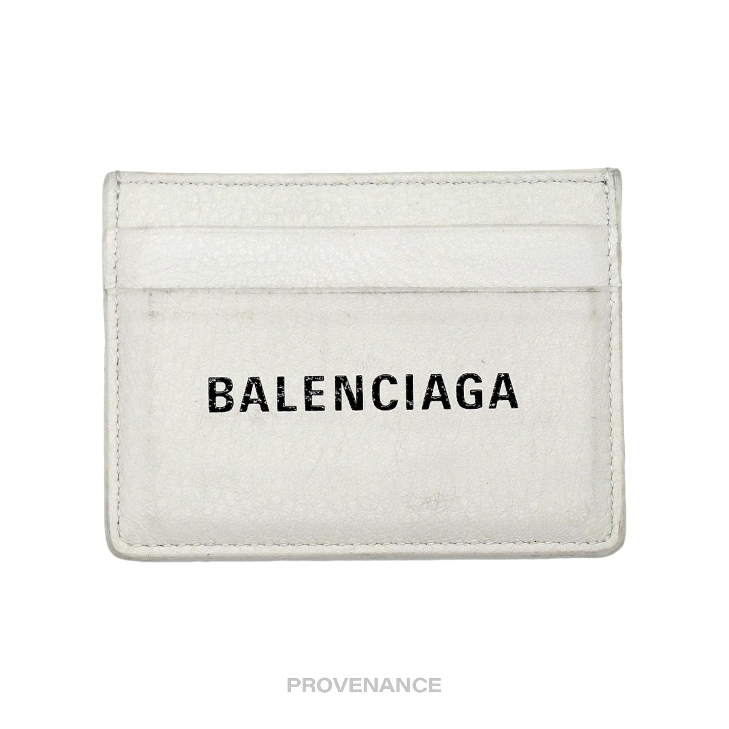 🔴 Balenciaga Logo Card Holder Wallet - White
