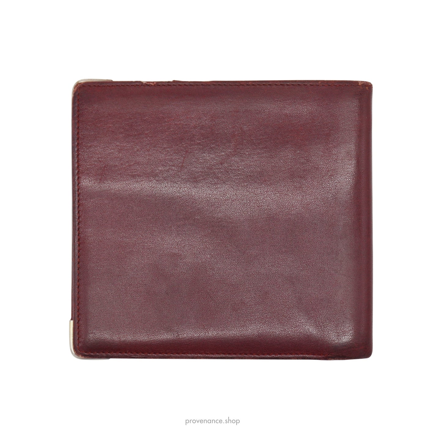 🔴 Cartier Bifold Wallet - Burgundy Calfskin Leather