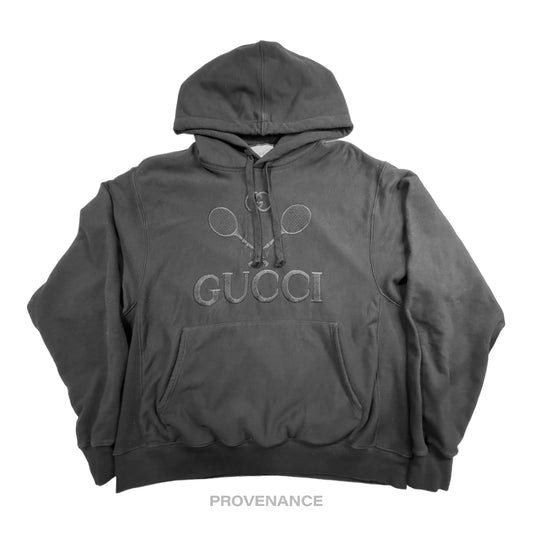 🔴 Gucci Tennis Hoodie - Black French Terry  L