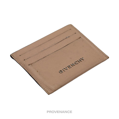 🔴 Givenchy Logo Card Holder Wallet - Nude Leather