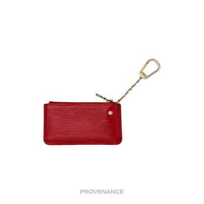 🔴 Louis Vuitton Key Pouch Cles - Red Epi Leather