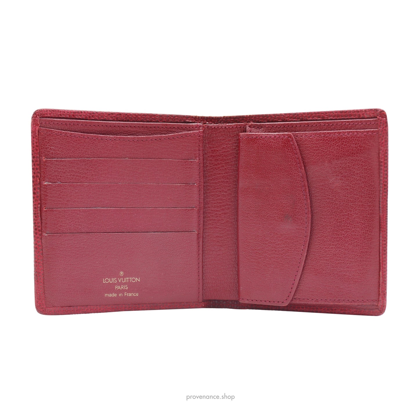 🔴 Louis Vuitton Tall Bifold Wallet - Rubis Lizard Leather